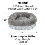 Gray Donut Dog Bed Cover - Medium Size