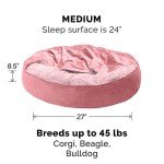 Calming Donut Dog Bed for Small/Medium Dogs
