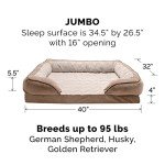 Furhaven Jumbo Orthopedic Dog Bed with Bolsters