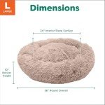 Furhaven 36" Round Calming Dog Bed - Taupe
