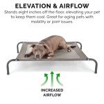 FurHaven Elevated Cooling Dog Bed – XL Grey
