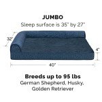 Furhaven Jumbo Orthopedic Dog Bed with Bolsters