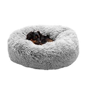 Furhaven Round Calming Dog Bed - Mist Gray