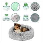 Furhaven Round Calming Dog Bed - Mist Gray