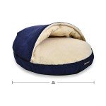 Amazon Basics Pet Cave Bed for Dog, With Removal Nesting Cave Cover, Fits up to 30lbs Pets, 35 x 35 x 13 inches, Blue