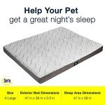 Serta Orthopedic Quilted Pillow Top Dog Bed for Pets – Slate Gray (X-Large)