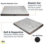 Serta Orthopedic Quilted Pillow Top Dog Bed for Pets – Slate Gray (X-Large)