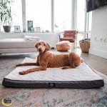 Serta Orthopedic Quilted Pillow Top Dog Bed for Pets – Slate Gray (X-Large)