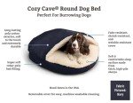 Snoozer Classic Poly-Cotton Cozy Cave Pet Bed, Large, Khaki