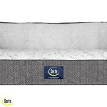 Serta Orthopedic Quilted Couch Dog Bed for Pets – Slate Gray (Large)