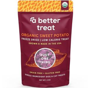 A Better Treat – Freeze Dried Organic Purple Sweet Potato Dog and Cat Treats, Organic, Single Ingredient | Natural, Healthy, Diabetic Friendly | Made in The USA