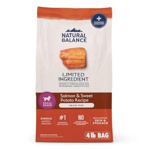 Natural Balance Limited Ingredient Small Breed Adult Grain-Free Dry Dog Food, Salmon & Sweet Potato Recipe, 4 Pound (Pack of 1)