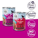 I AND LOVE AND YOU Wet Dog Food - Double Dog Deer Moo Variety Pack - Beef + Venison, Grain Free, Filler Free 13oz can, 6pk