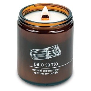 Natural Coconut Wax Candle with Wood Wick - Palo Santo