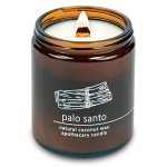 Natural Coconut Wax Candle with Wood Wick - Palo Santo