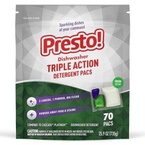 Presto! Non-Toxic Dishwasher Pacs - 70 Count