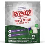 Presto! Non-Toxic Dishwasher Pacs - 70 Count