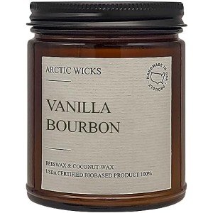 Non-Toxic Vanilla Bourbon Coconut Beeswax Candle 9oz