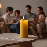 Natural Beeswax Pillar Candles - 4 Pack