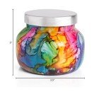 Non-Toxic Volcano Candle in Rainbow Glass Jar