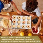 Non-Toxic Stainless Steel Muffin Pan - 12 Cups