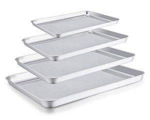 Non-Toxic Stainless Steel Baking Sheet Set of 4