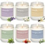 6-Pack Non-Toxic Lavender Aromatherapy Candles Gift Set