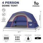 4-Person Waterproof Camping Tent with Rainfly