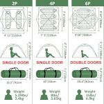 Versatile Waterproof Camping Tents for 2-6 People
