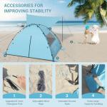 Portable UV Protection Beach Tent for 4-5 People