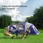 Spacious 12-Person Waterproof Camping Tent with Rainfly