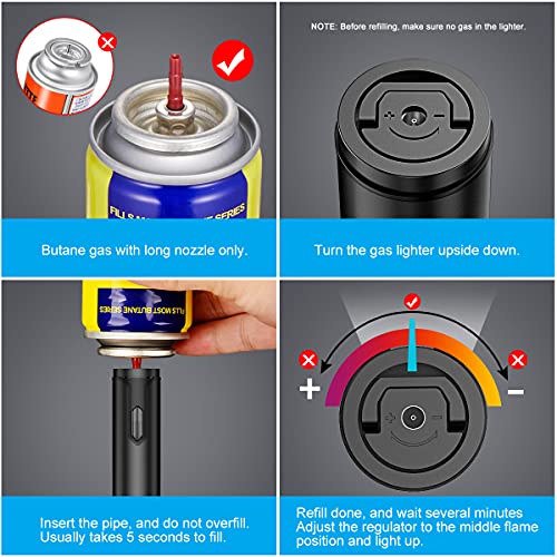 Adjustable Windproof Torch Lighters, 2 Pack