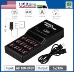 12-Port USB Charging Station Hub for Devices