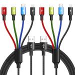 4 in 1 Fast Charging Multi USB Cable 2-Pack