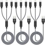 3-Pack 4ft 3-in-1 Multi Charging Cable