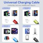 4 in 1 Fast Charging Multi USB Cable 2-Pack