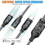 3-Pack 4ft 3-in-1 Multi Charging Cable