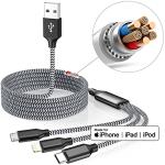 3-Pack 4ft 3-in-1 Multi Charging Cable