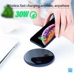 30W Fast Wireless Charger Pad for iPhone & Samsung
