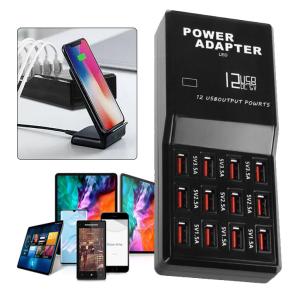 12-Port USB Charging Station Hub for Devices