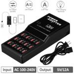 12-Port USB Charging Station for Phones and Tablets