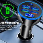Super Fast 4 USB Port Car Charger Adapter