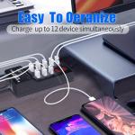 12-Port USB Charging Station for Phones and Devices