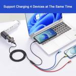 4-in-1 Braided Multi Charging Cable - 2 Pack
