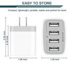AILKIN 4-Port USB Wall Charger Cube Plug
