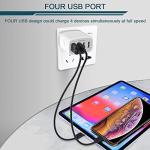 AILKIN 4-Port USB Wall Charger Cube Plug