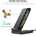 Fast Qi Wireless Charger Stand for Galaxy & iPhone