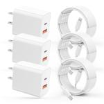 20W Fast USB C Charger 3-Pack for iPhone
