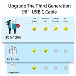 Teeind 6ft Right Angle USB Type C Cable Pack