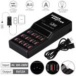 12-Port USB Charging Station for Phones and Devices